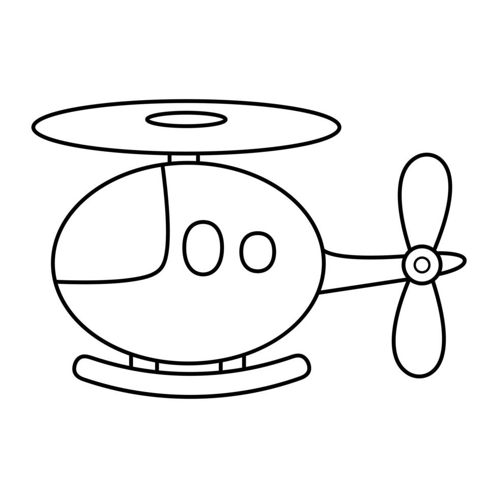 Helicopter Outline Illustration. This is a simple black and white outline illustration of a helicopter. vector