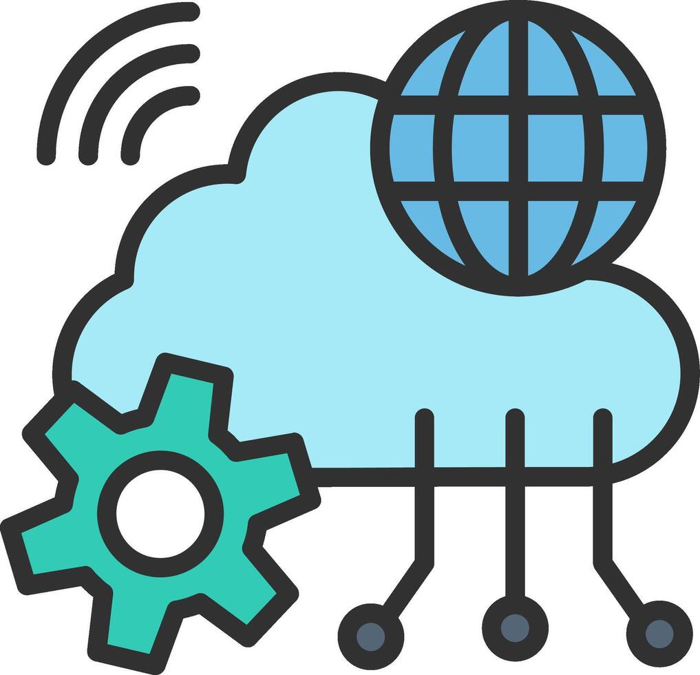 Cloud Network Modern Shape Graphic vector