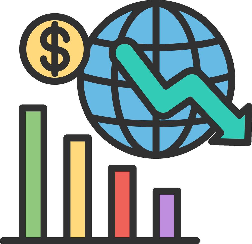 Economic Crisis Gradient Themed Symbol vector