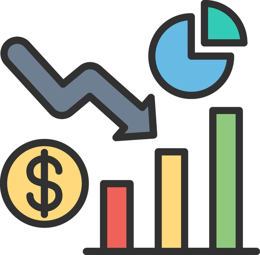 Pie Chart Neon UI Symbol vector