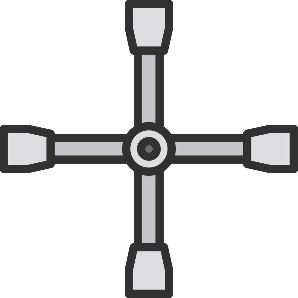 Cross Wrench Pastel Tone Form vector