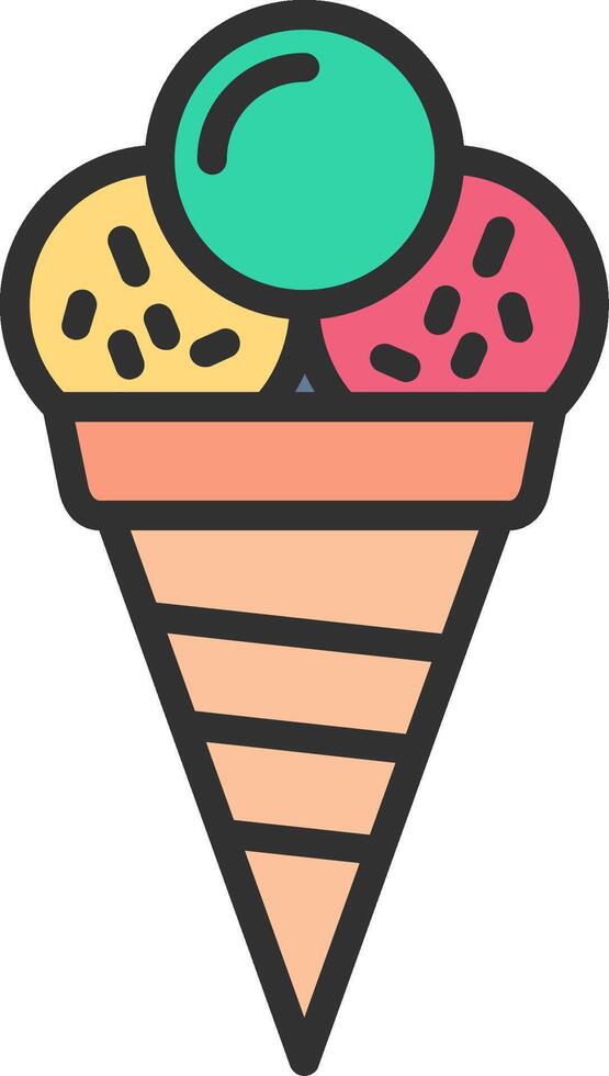 Ice Cream Neon UI Symbol vector