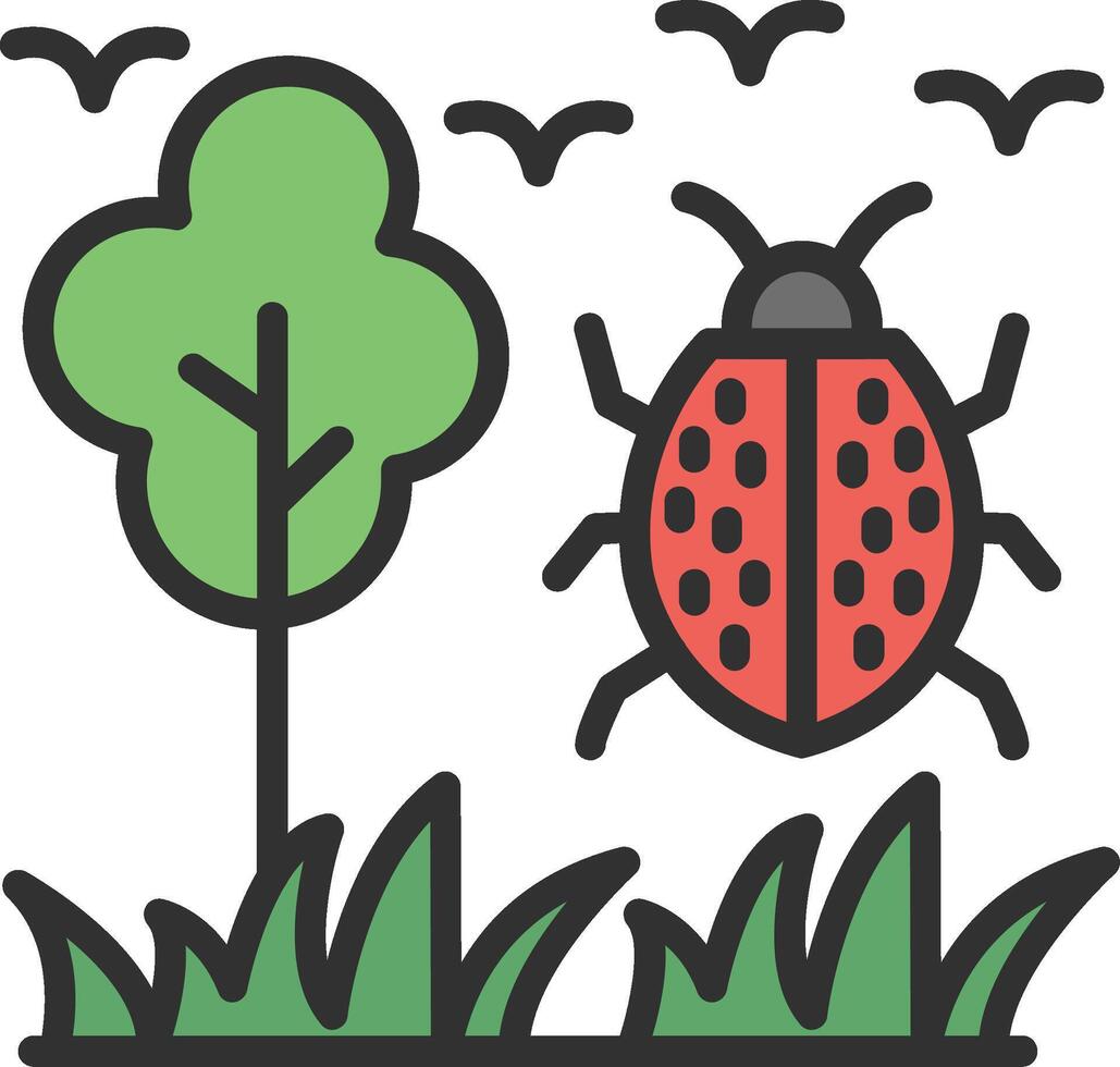 Ladybug Simplified Line Mark vector