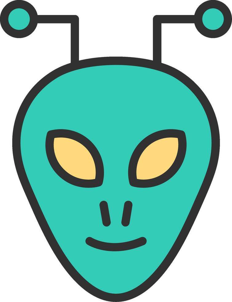 Alien Simplified Design Piece vector