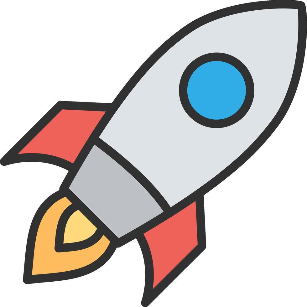 Rocket Monotone Sketch Design vector