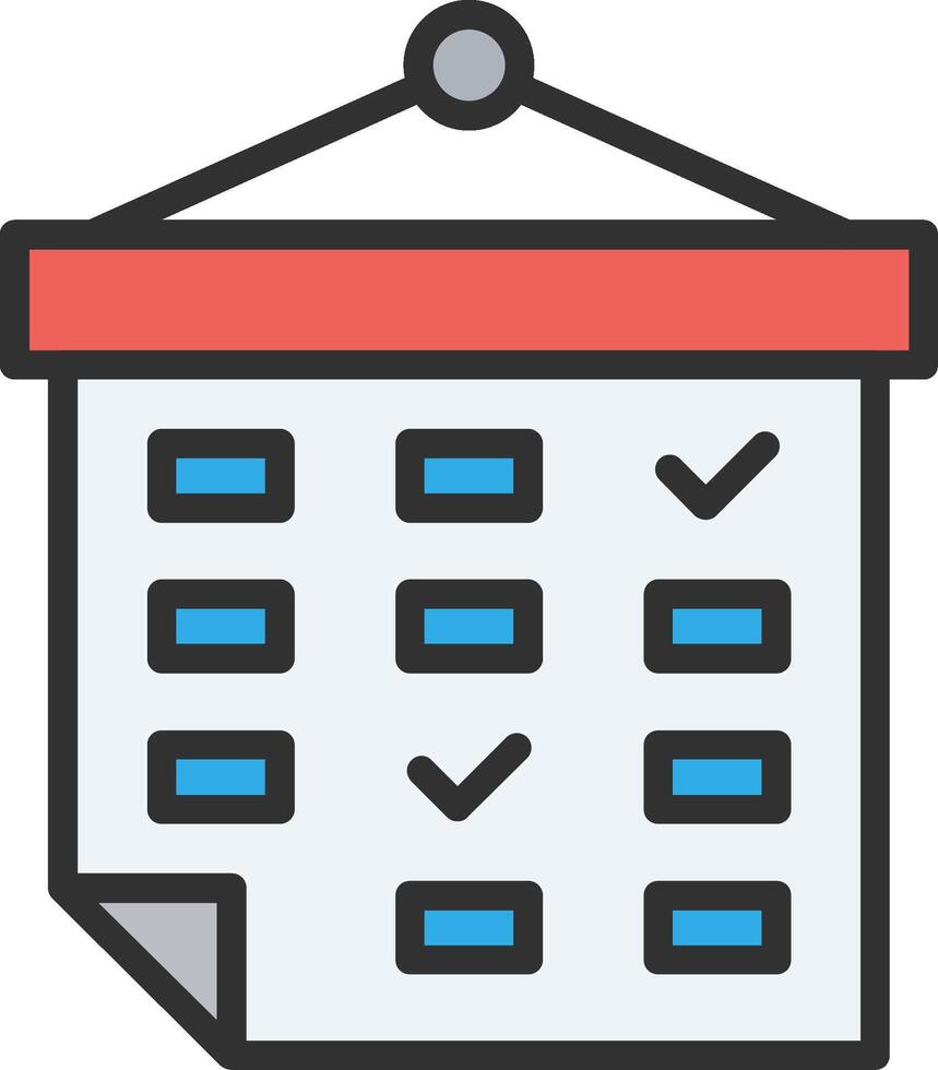 Wall Calendar Simplified Design Piece vector