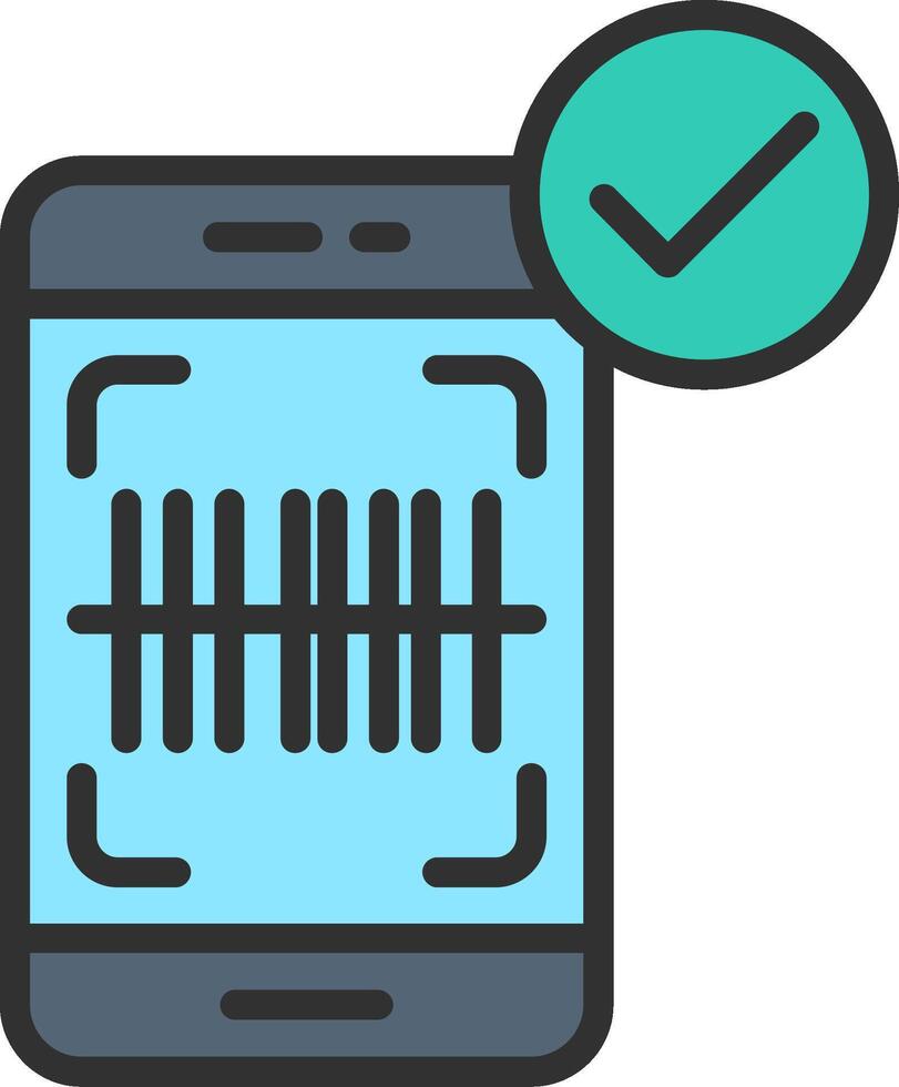 Barcode Outlined Concept Piece vector
