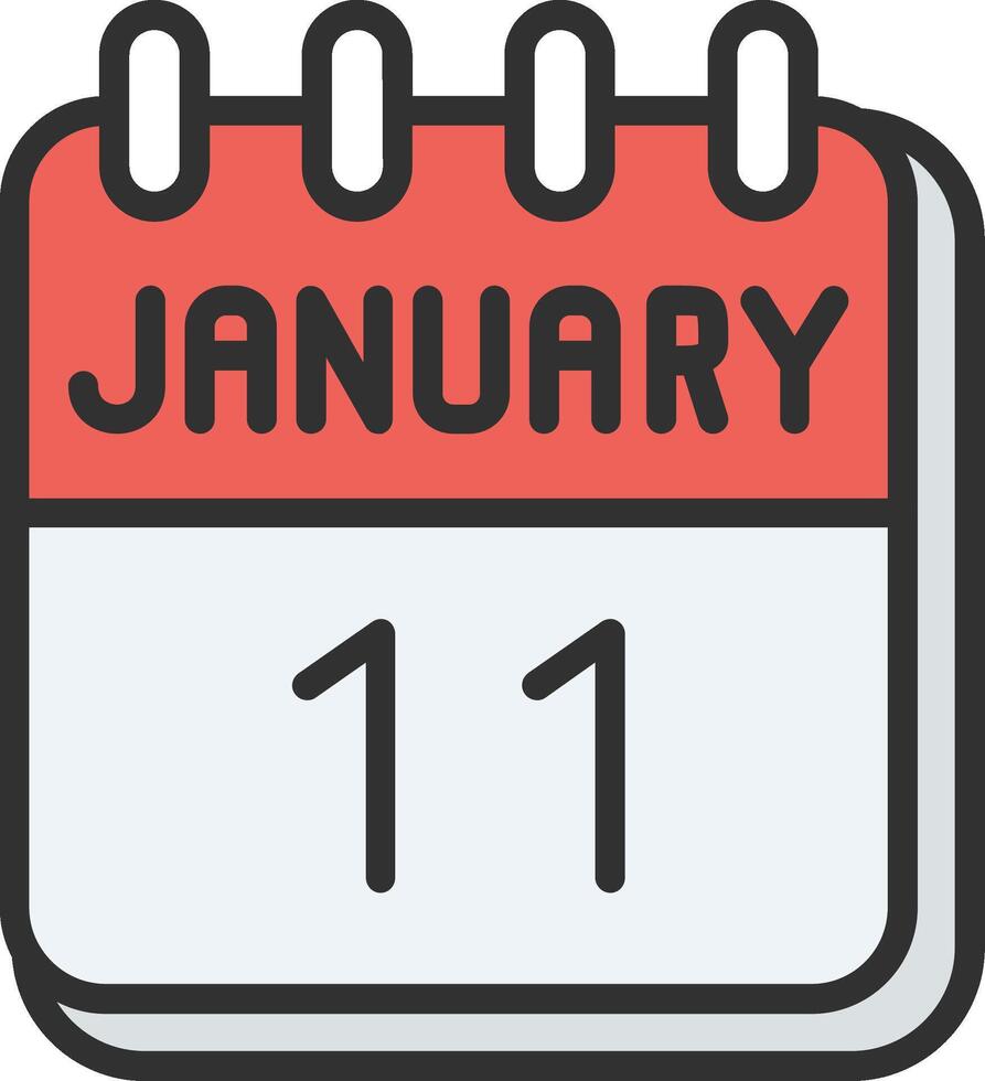 11 January Gradient Themed Symbol vector