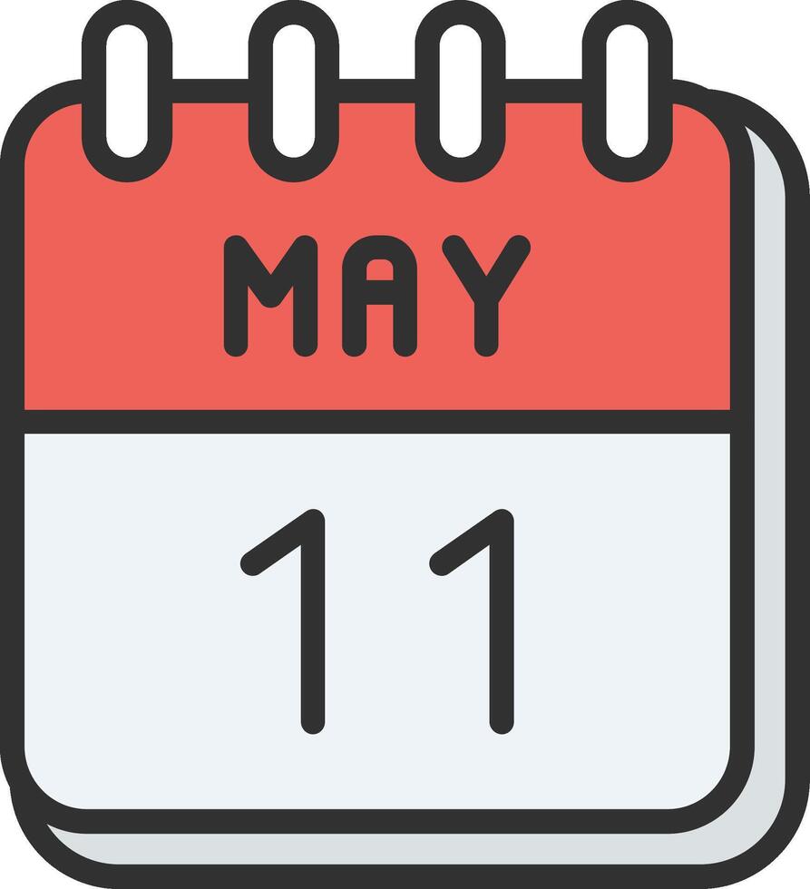 11 May Pixel Style Badge vector