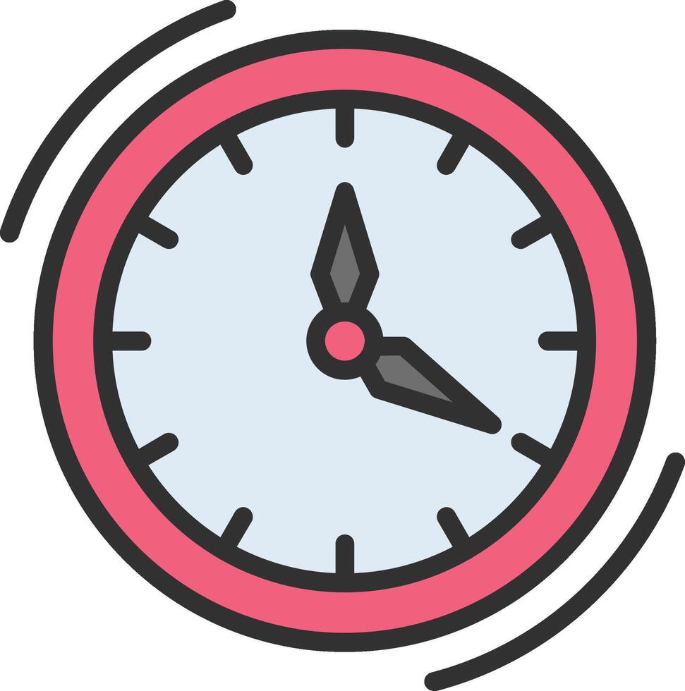Clock Outlined Line Artwork vector