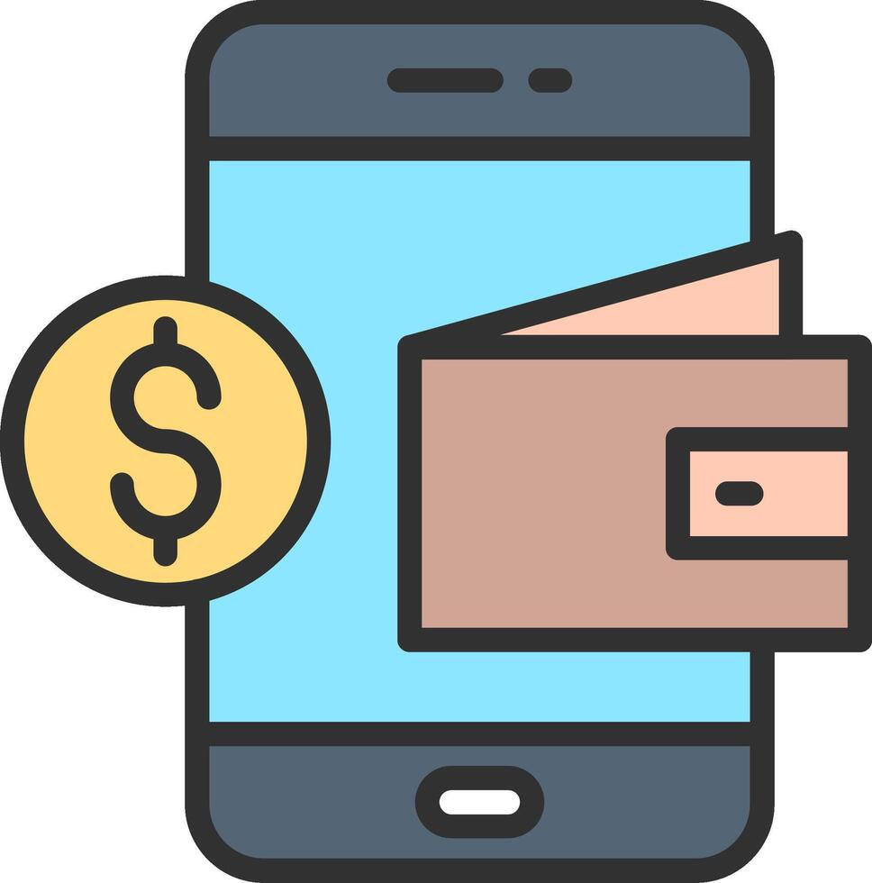 Digital Wallet Color Block Badge vector
