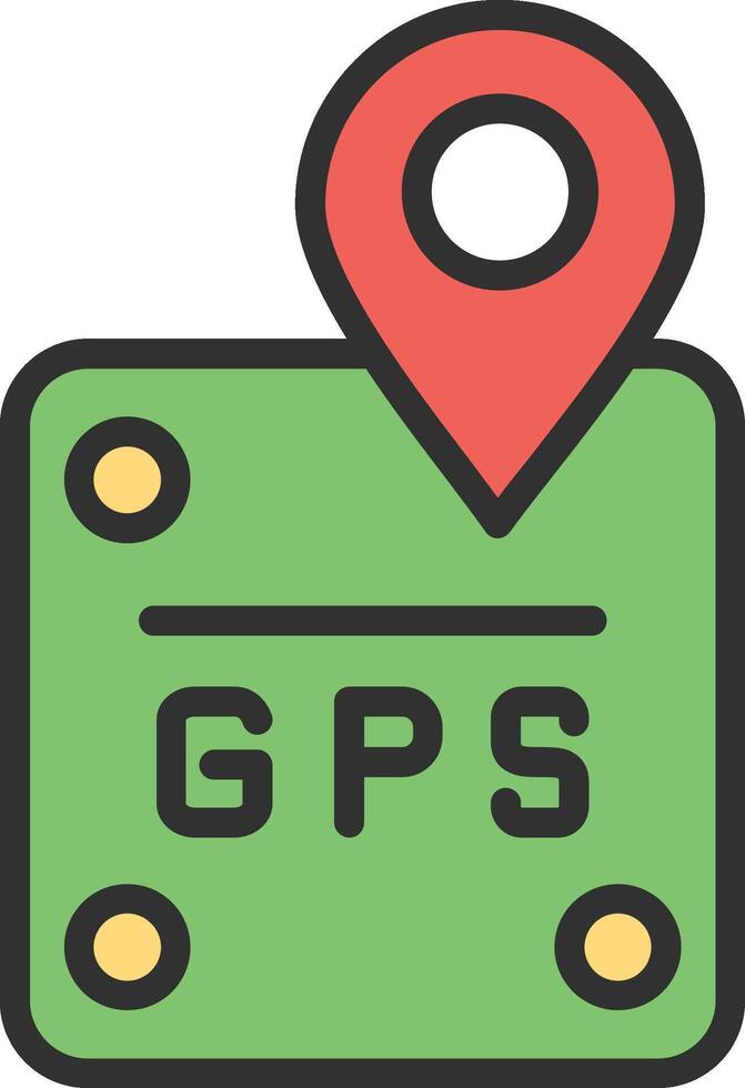 Gps Stylized Flat Drawing vector