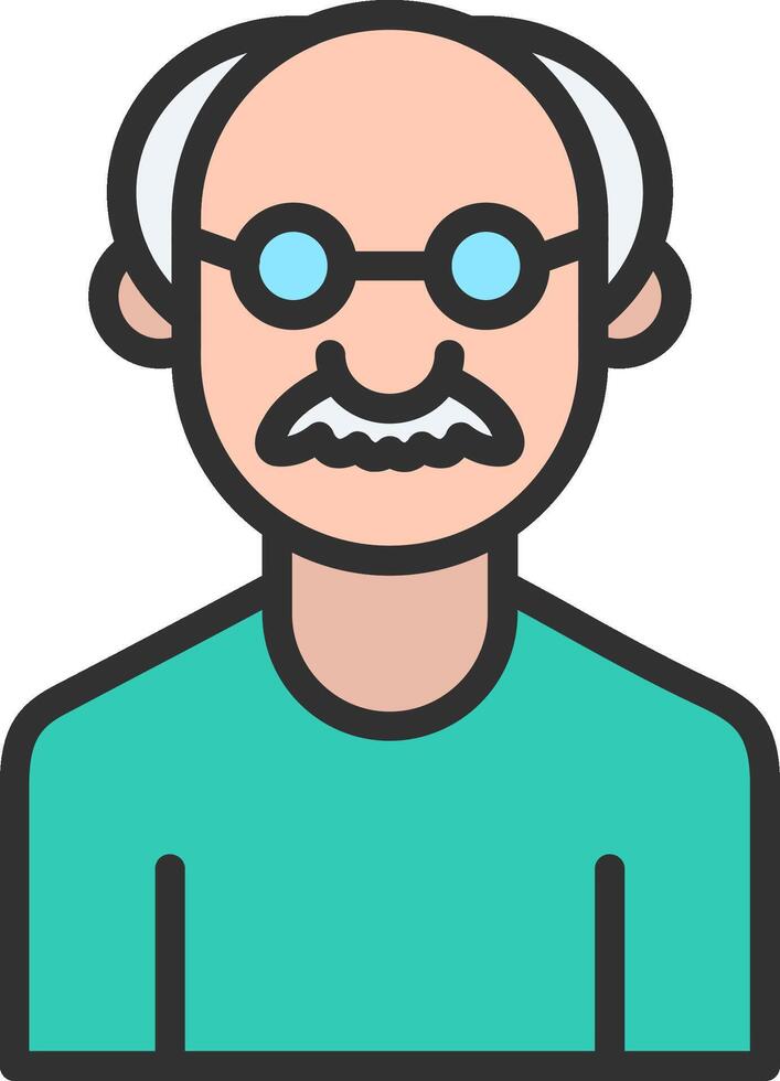 Senior Iconic Line Form vector