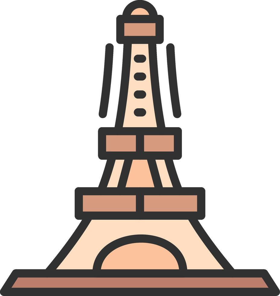Eiffel Tower Outlined Frame Object vector