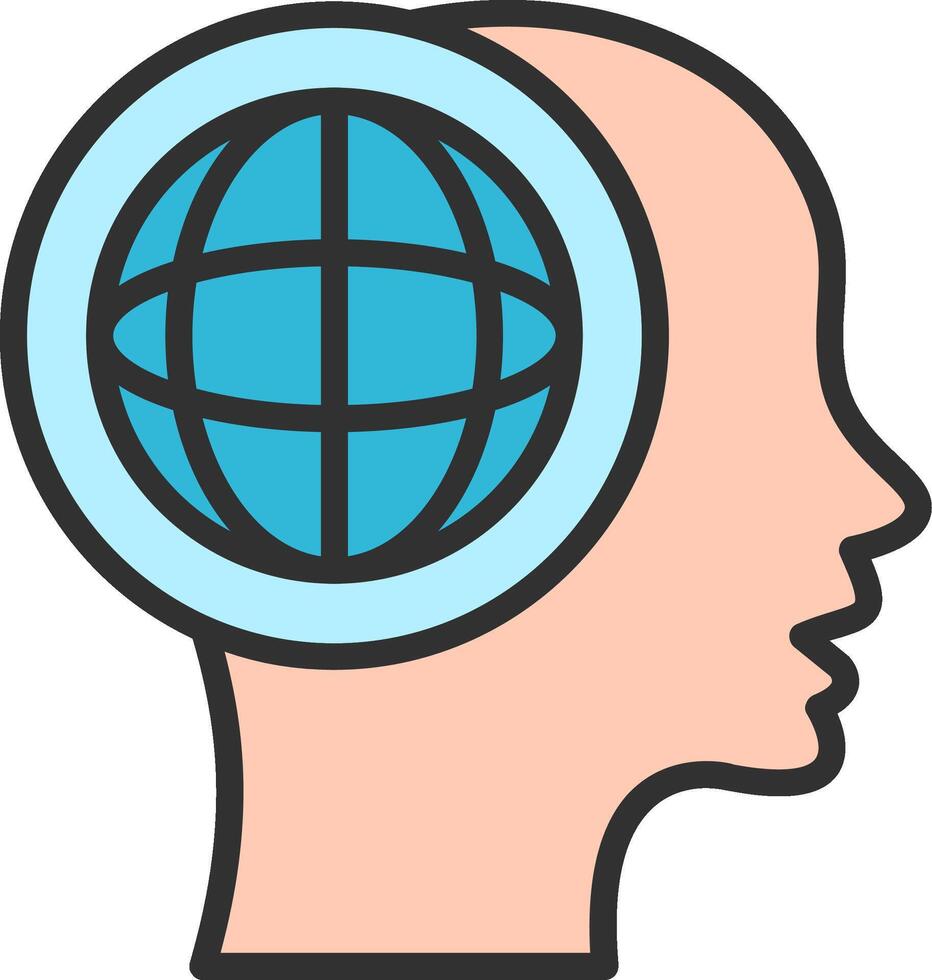 Global Thinking Modern Color Symbol vector