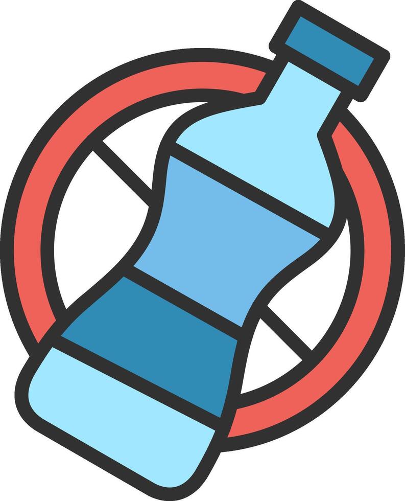 No Plastic Bottles User-Friendly Drawing vector