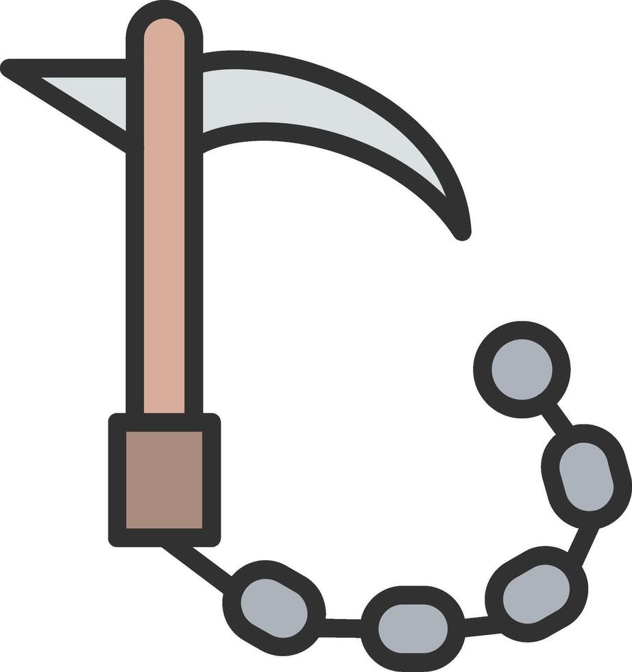 Chain Sickle Hand-Drawn Sketch Symbol vector