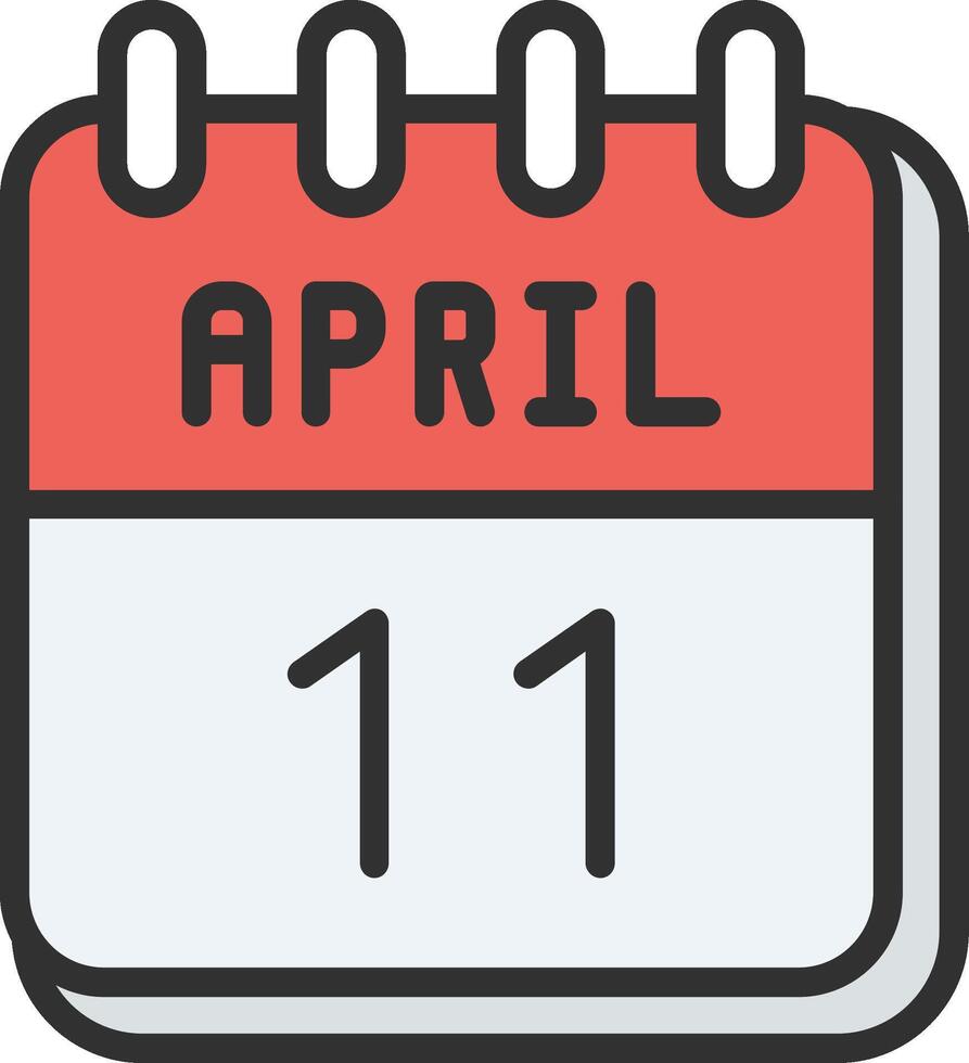 11 April Creative Sketch Element vector