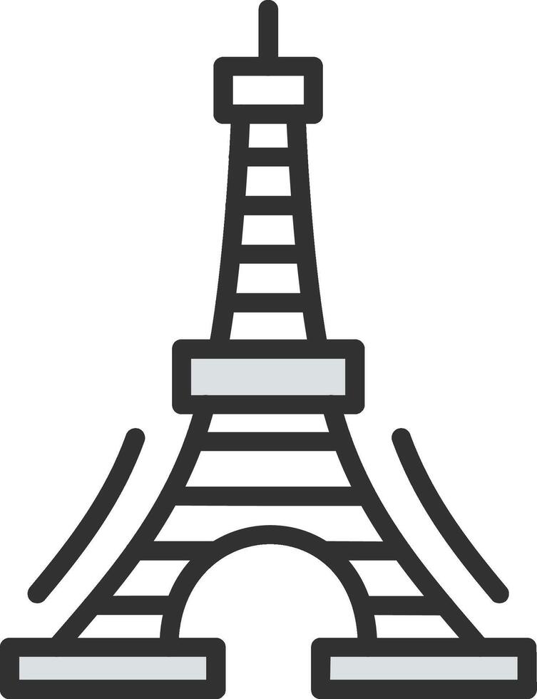 Tokyo Tower Shadowed Flat Design vector
