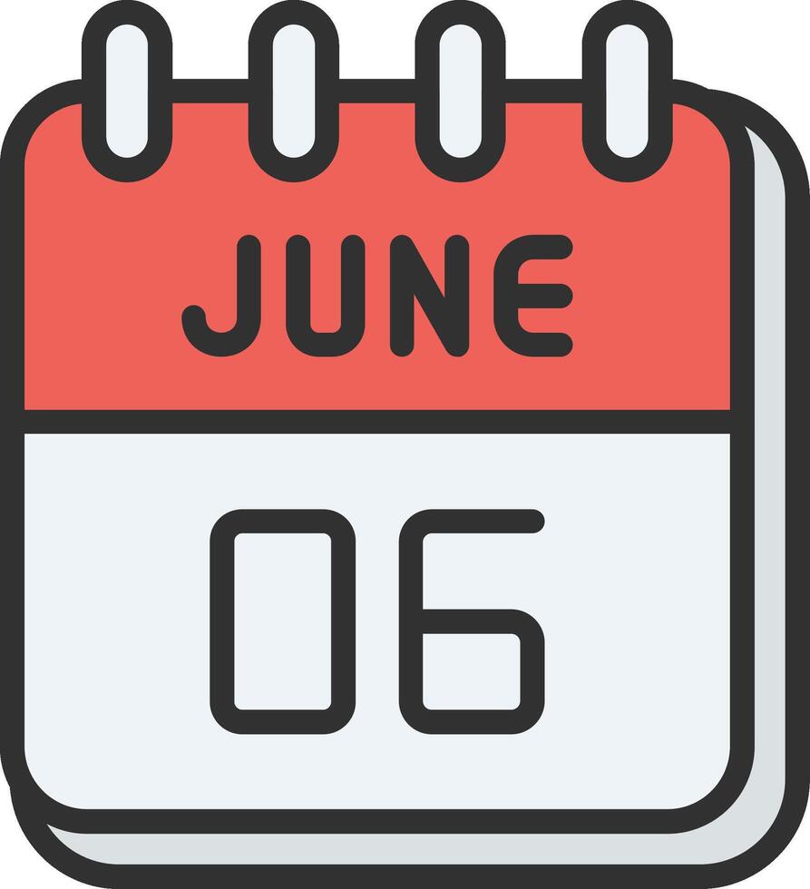 6 June Creative Grid Symbol vector