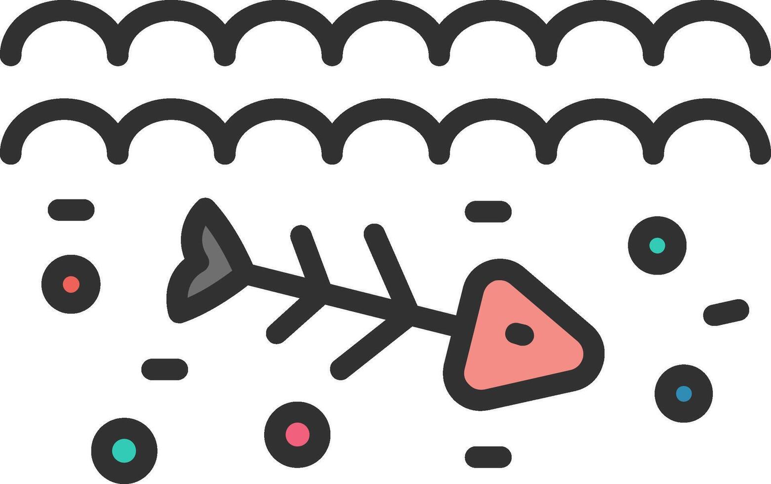 Dead Fish Monotone Sketch Design vector