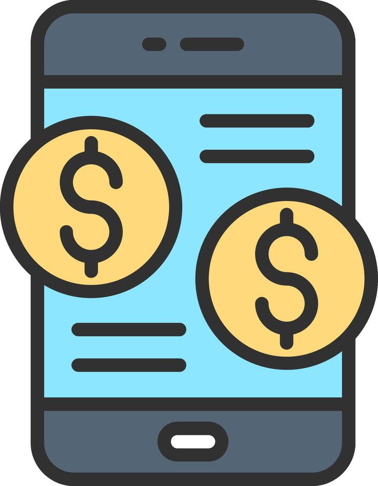 Smartphone Thin Line Element vector