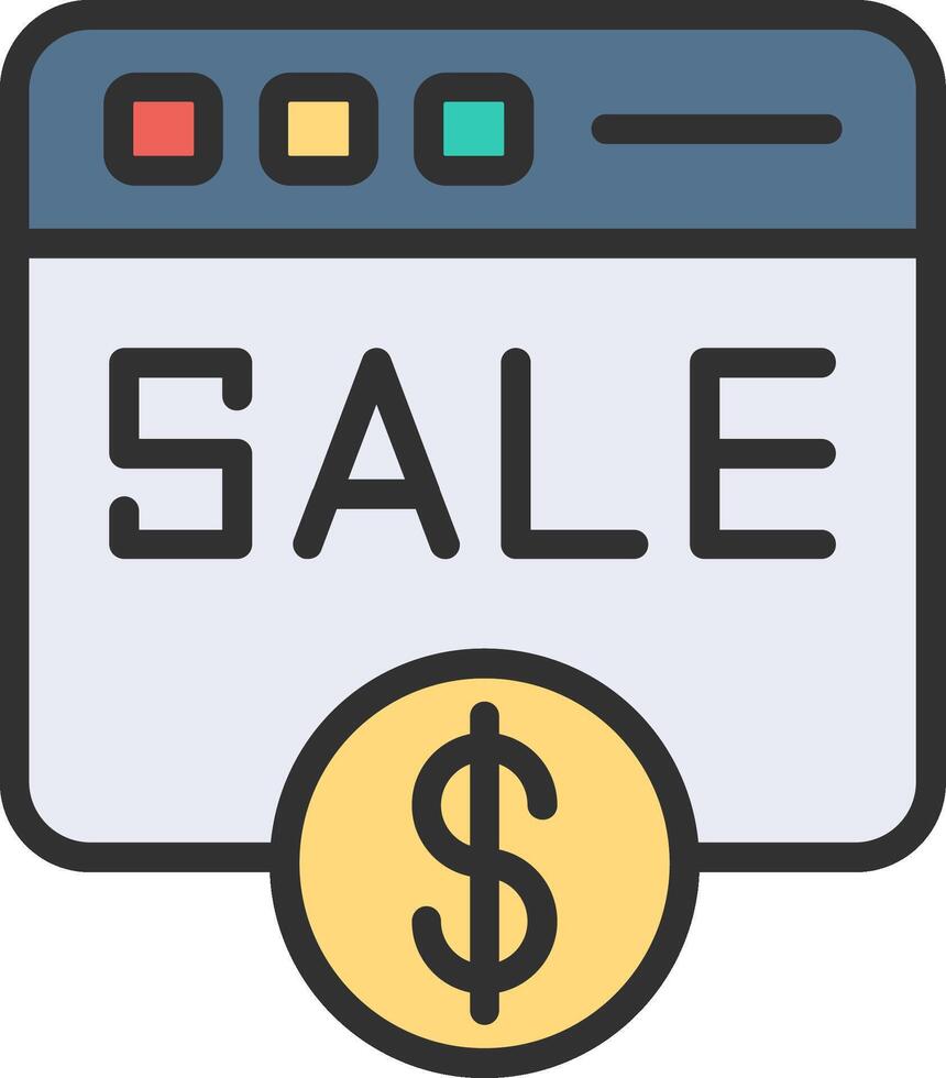 Sales Iconic Line Form vector