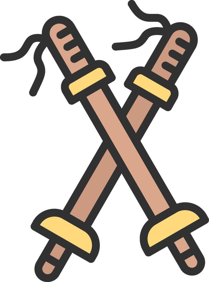 Trekking Poles Digital App Concept vector