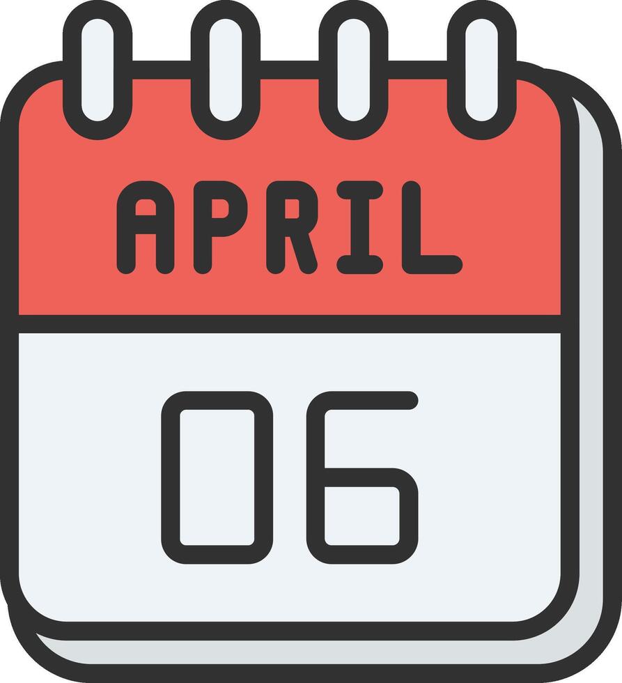6 April Custom Line Element vector