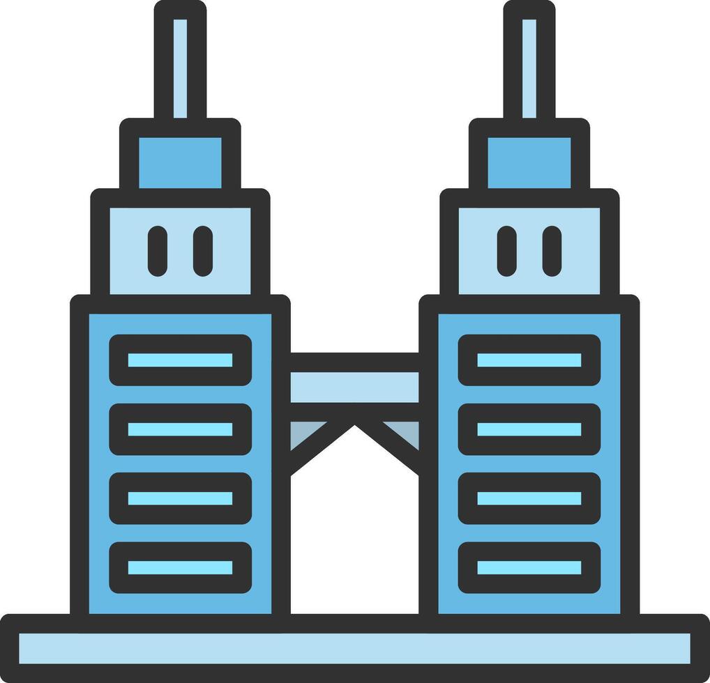 Petronas Twin Tower Elegant Flat Illustration vector