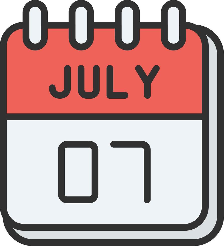 7 July Simplified Design Piece vector