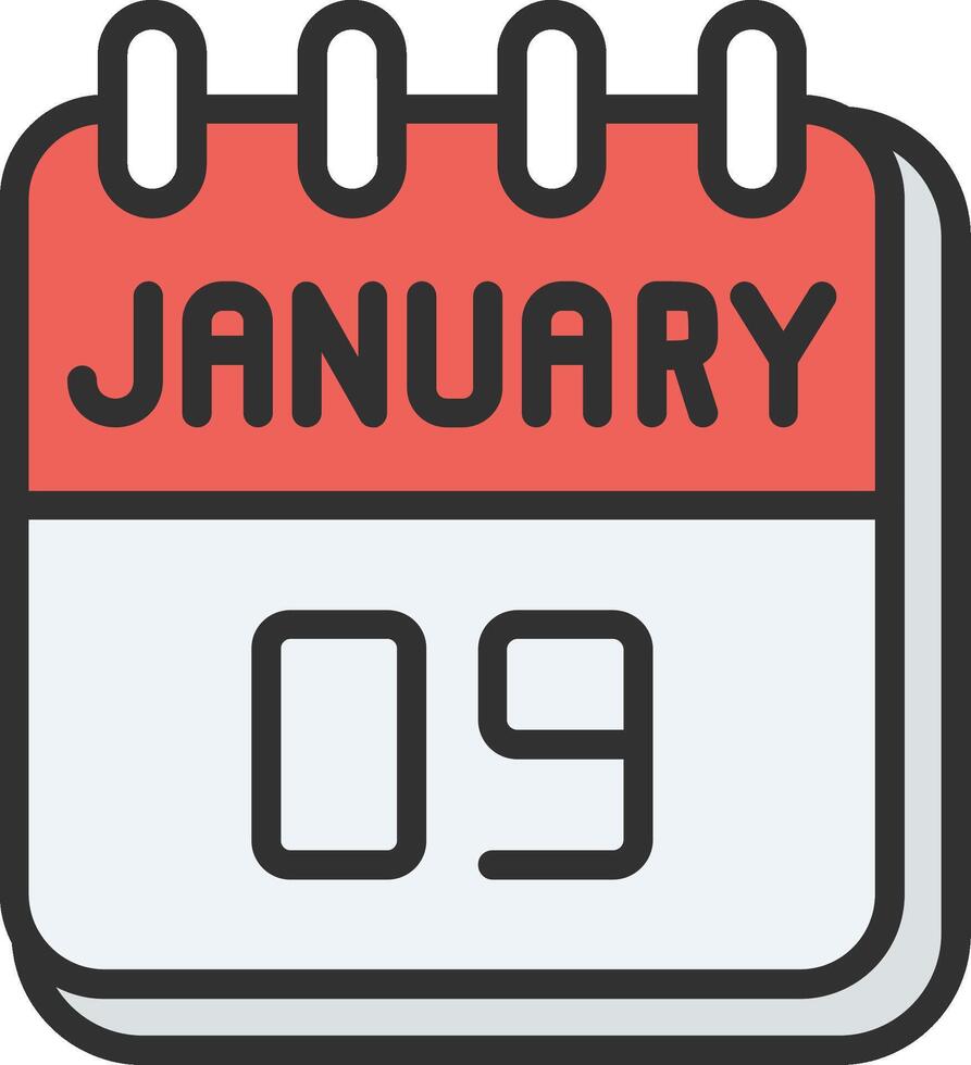 9 January Solid Fill Symbol vector