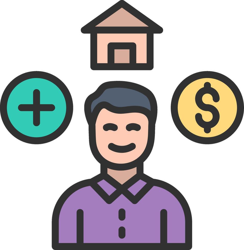 Benefits Stylized Flat Drawing vector