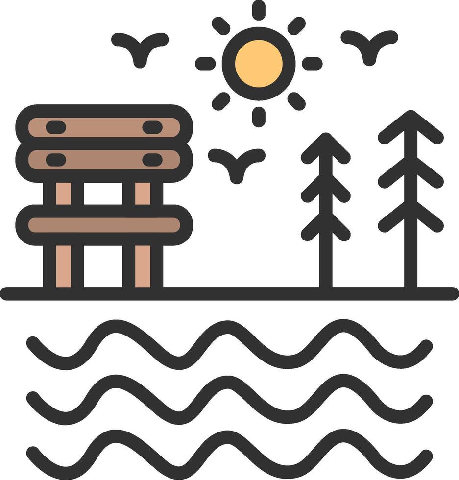Lake Color Stroke Symbol vector