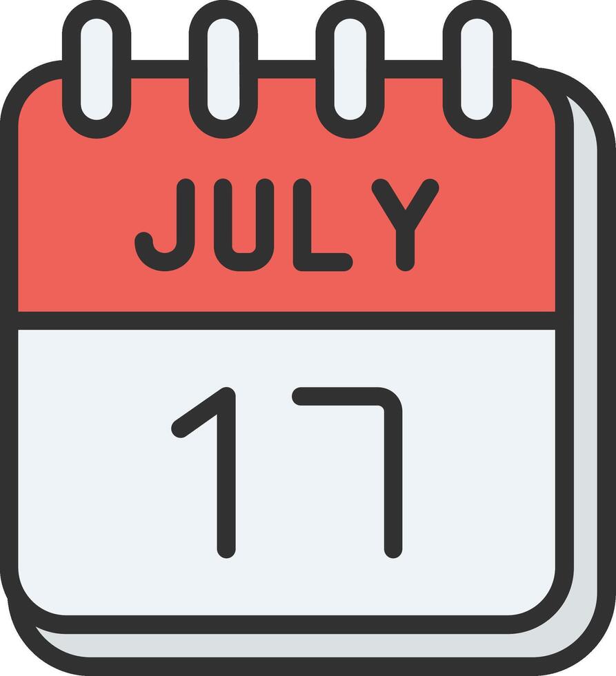 17 July Color Stroke Symbol vector