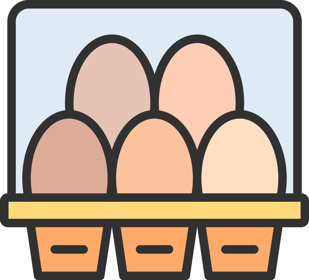 Egg Carton Monochrome Line Graphic vector