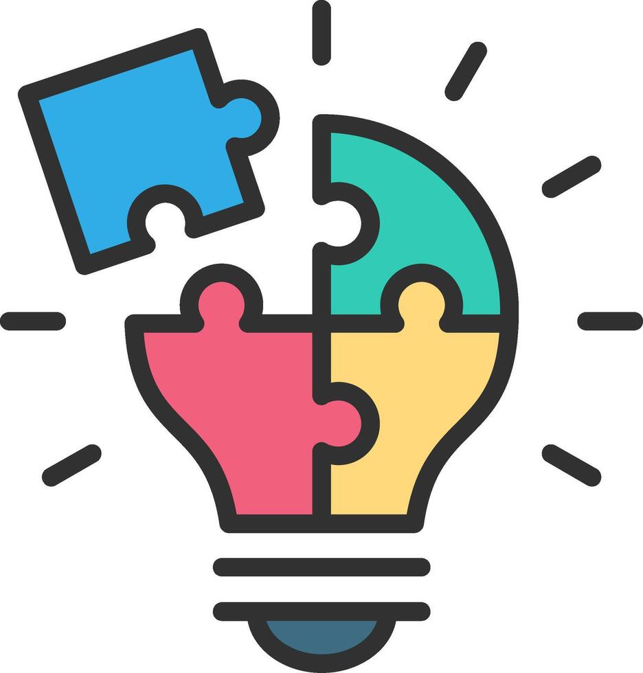 Problem solving Monochrome Line Graphic vector