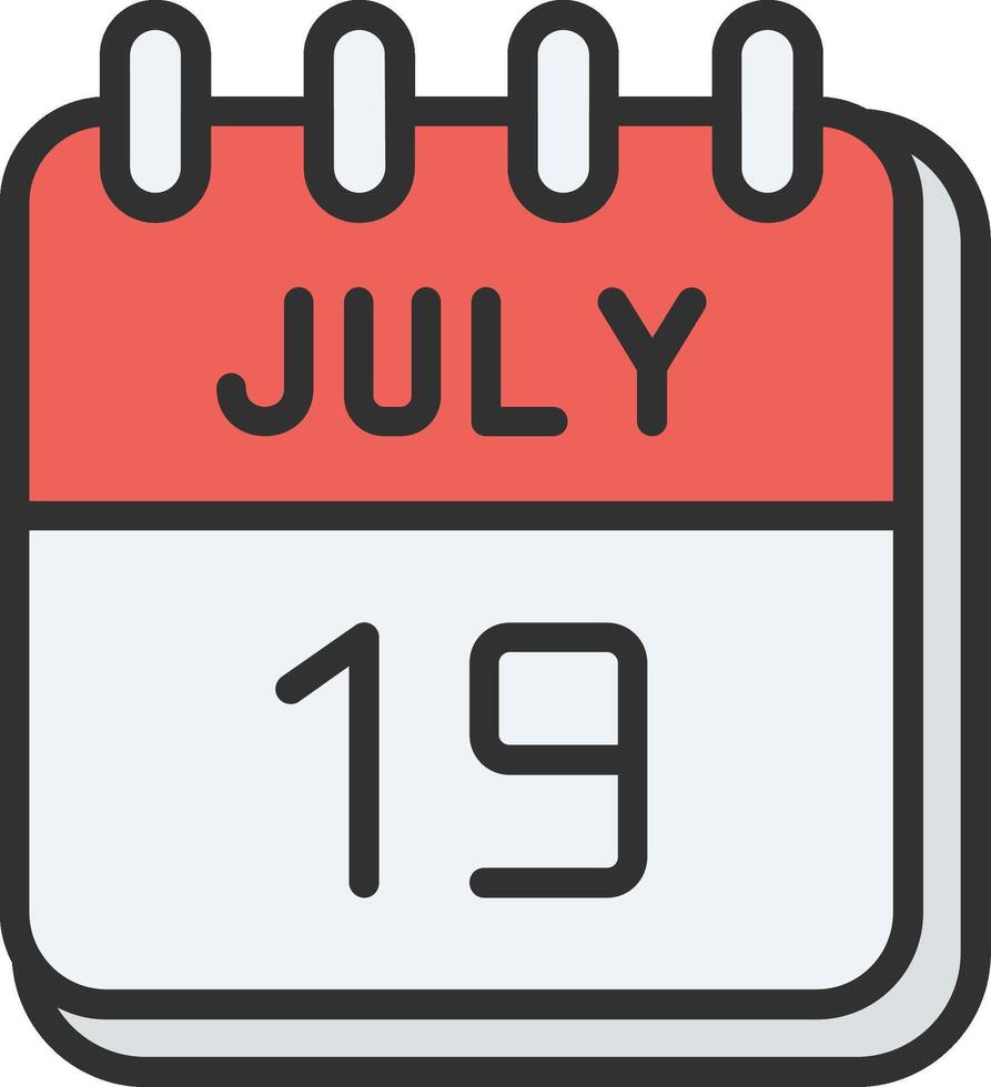 19 July Soft Outline Graphic vector