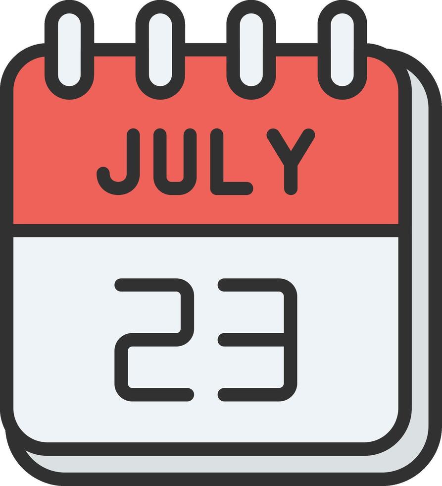 23 July Flat Design Piece vector