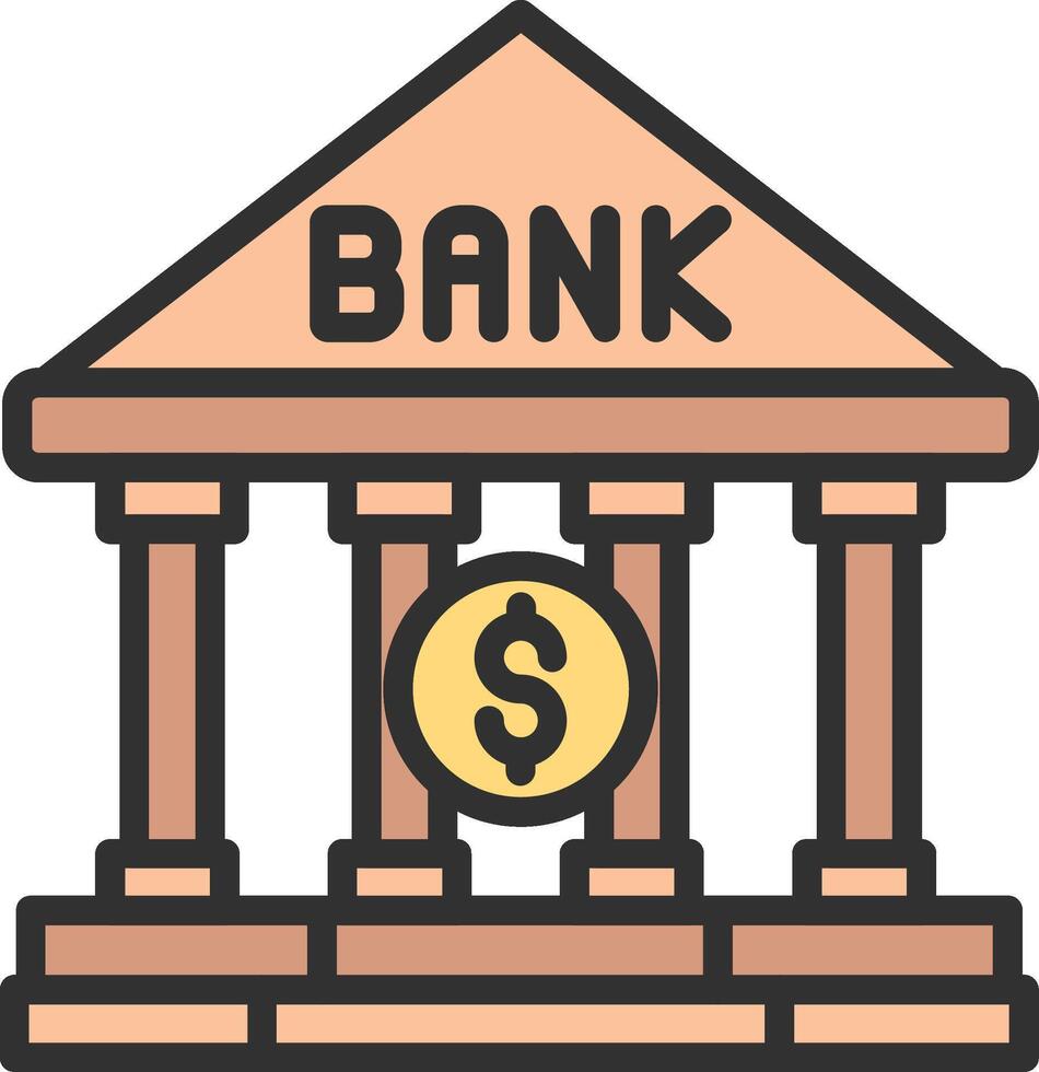 Bank Outlined Concept Piece vector