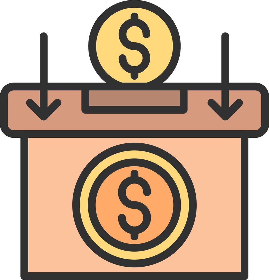 Insert coin Digital Outline Piece vector