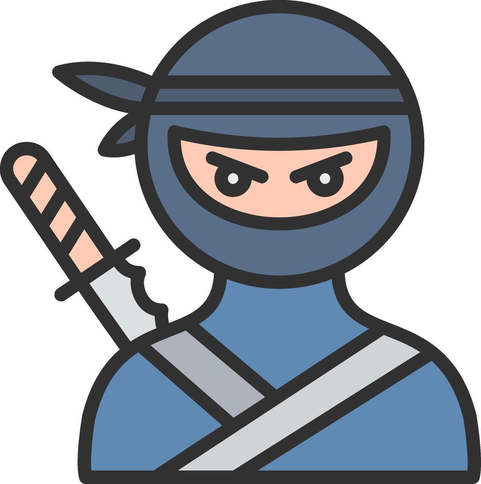 Ninja Color Stroke Symbol vector