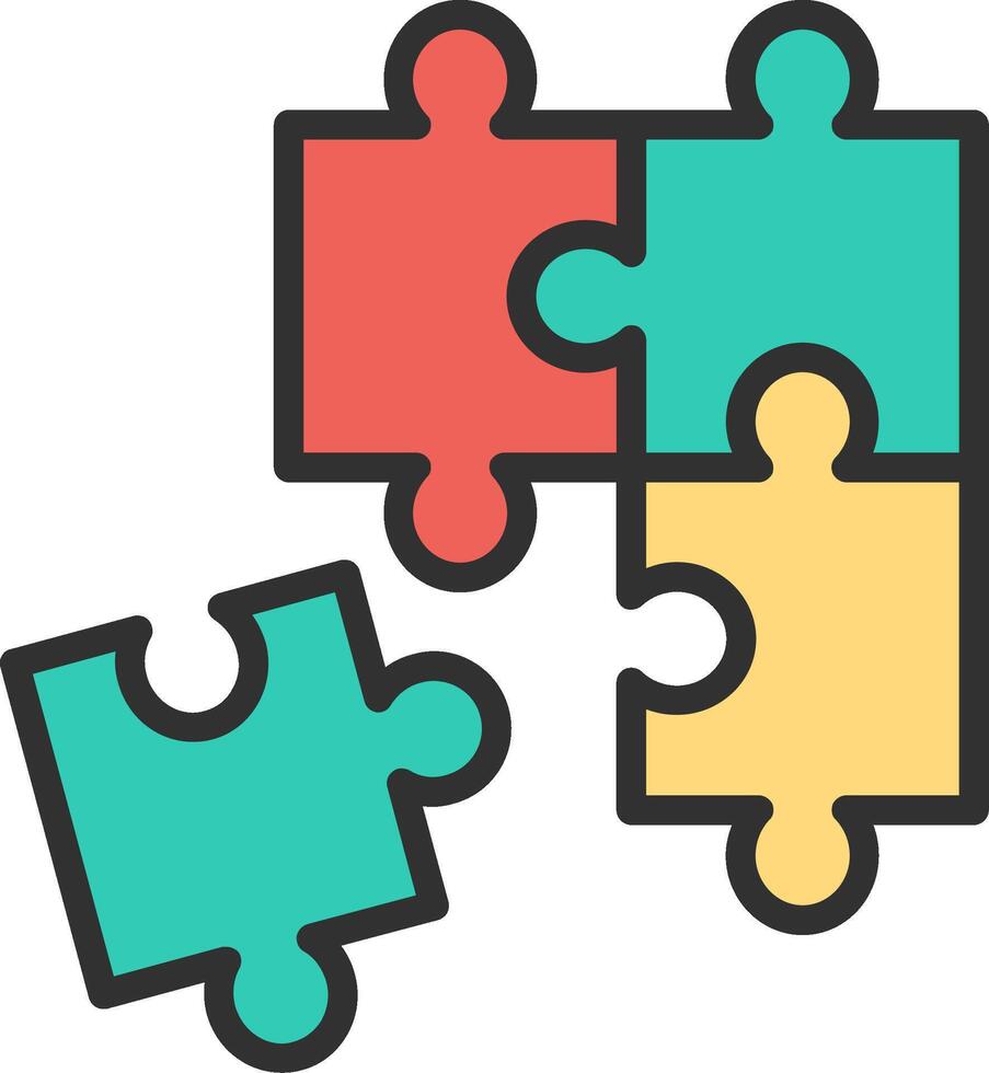 Puzzle Neon UI Symbol vector