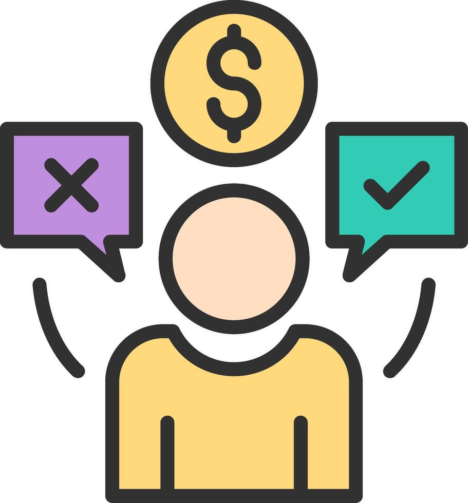 Consumer behaviour Crisp Outline Artwork vector