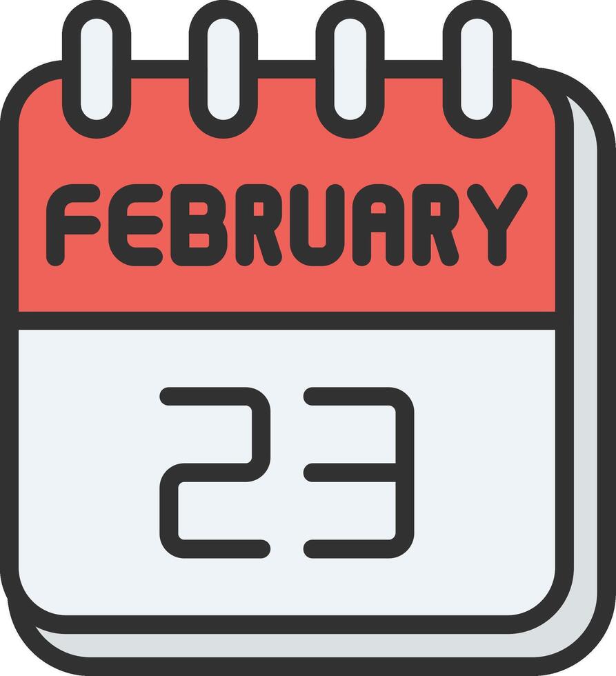 23 February Dark Mode Symbol vector