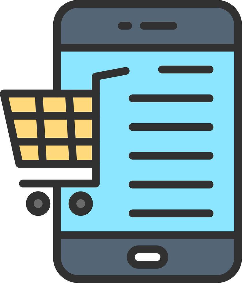 Shopping Online Sharp Line Mark vector