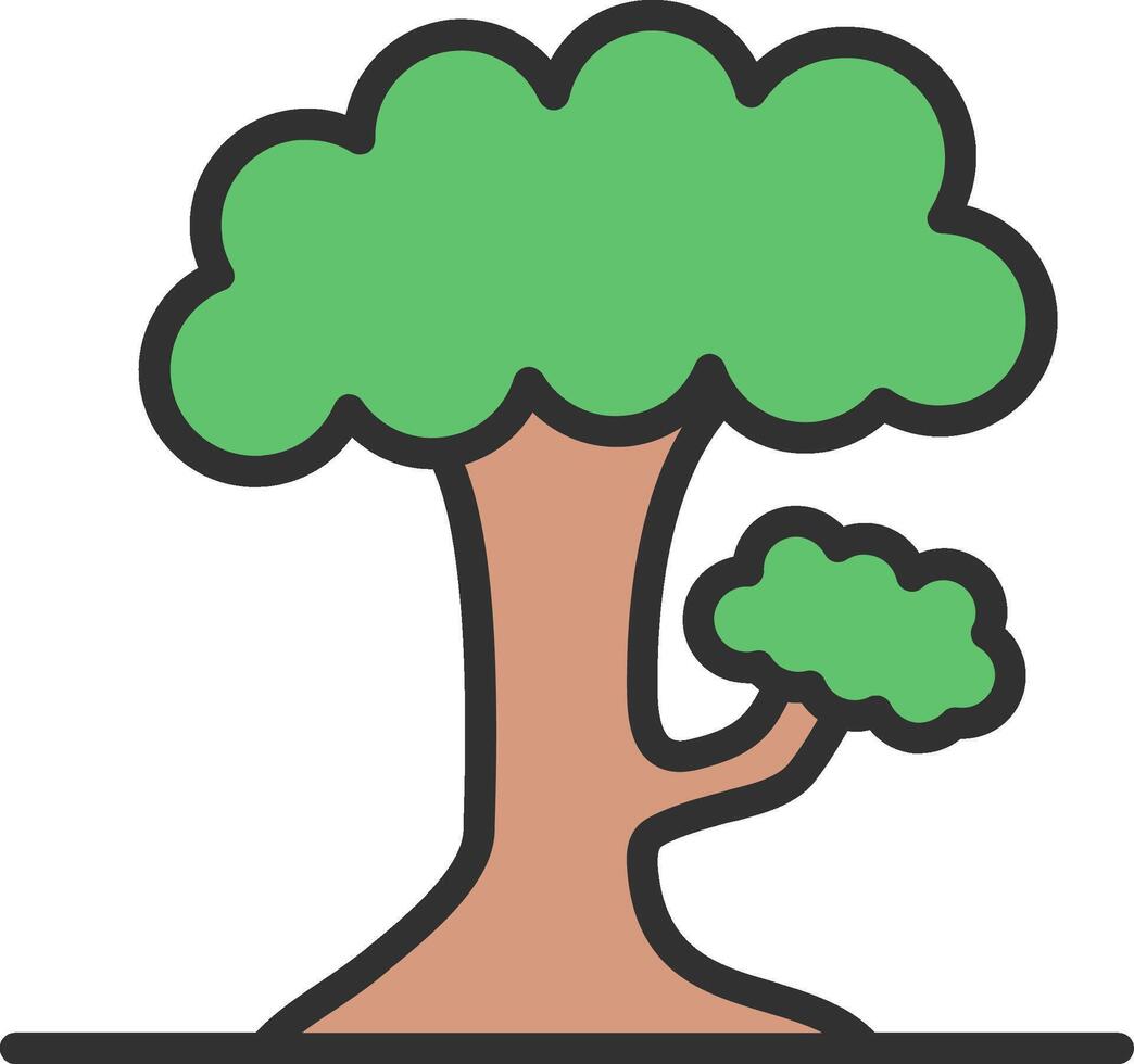 Tree Monochrome Line Graphic vector