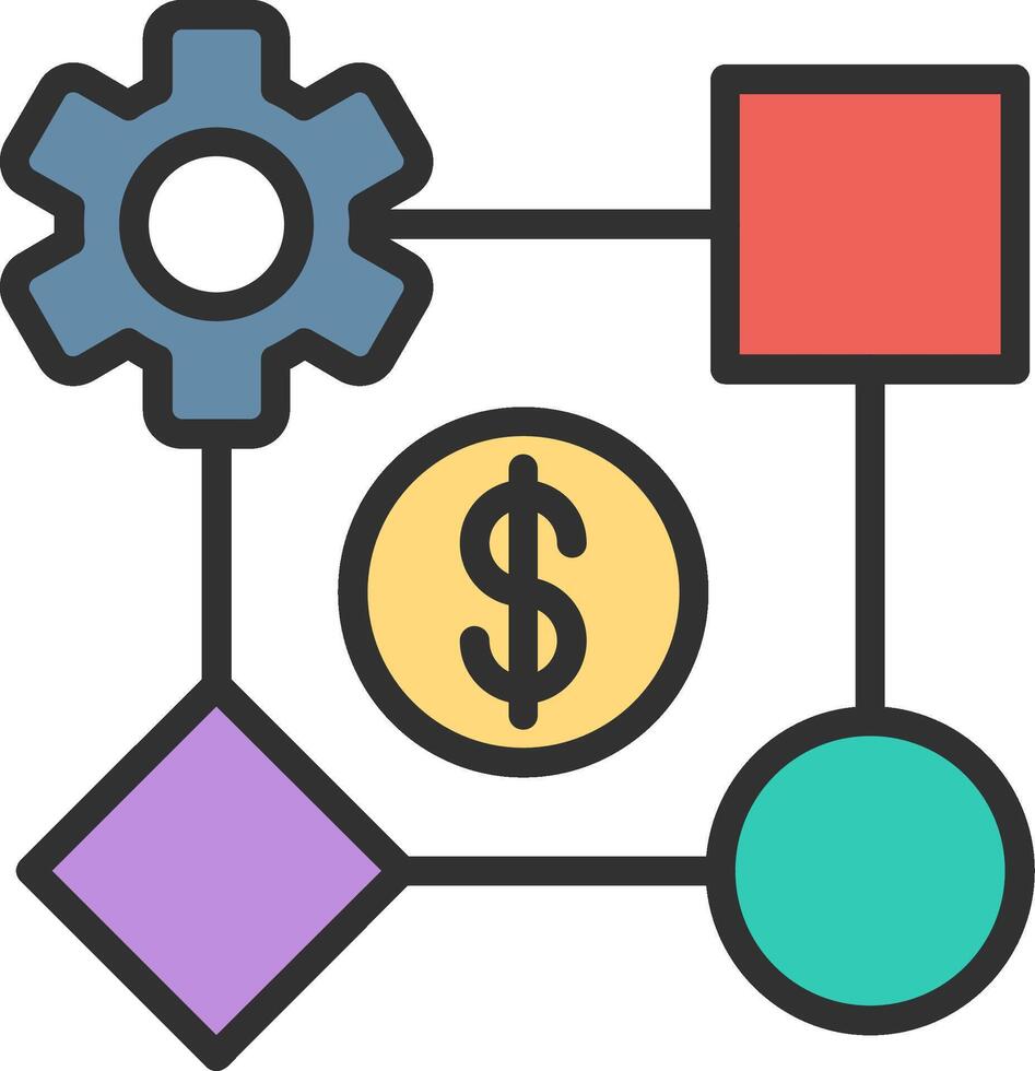 Business Model Bright Flat Artwork vector