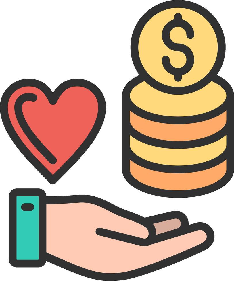 Give Money Outlined Frame Object vector