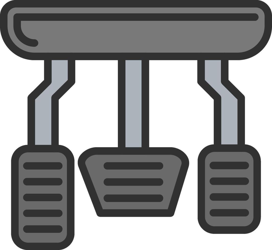 Car Pedals Color Stroke Symbol vector